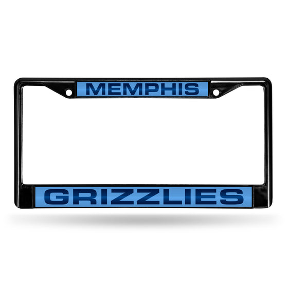 NBA Basketball Memphis Grizzlies Black 12" x 6" Black Laser Cut Chrome Frame - Car/Truck/SUV Automobile Accessory