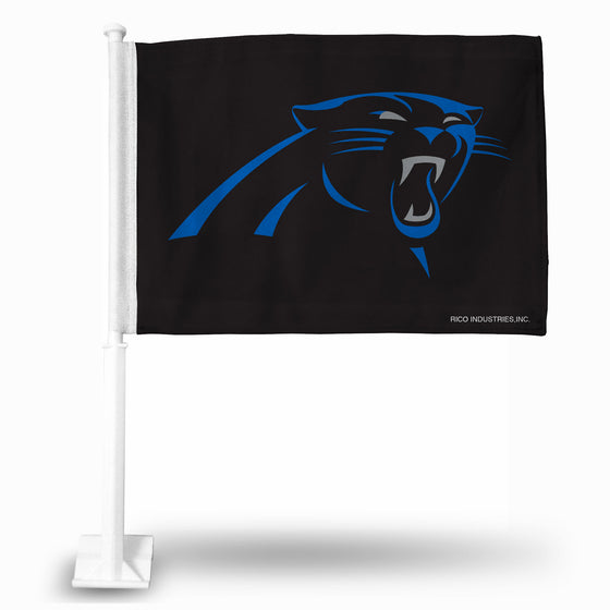 NFL Football Carolina Panthers Standard Double Sided Car Flag -  16" x 19" - Strong Pole that Hooks Onto Car/Truck/Automobile