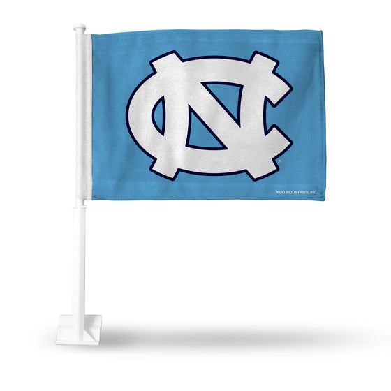 NCAA  North Carolina Tar Heels Standard Double Sided Car Flag -  16" x 19" - Strong Pole that Hooks Onto Car/Truck/Automobile