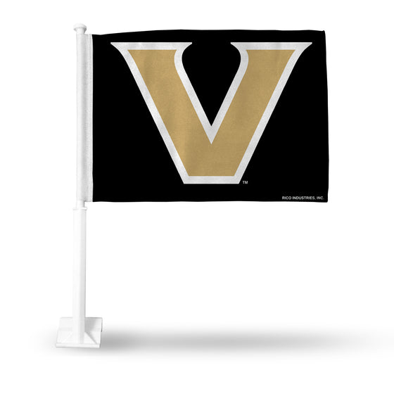 NCAA  Vanderbilt Commodores Standard Double Sided Car Flag -  16" x 19" - Strong Pole that Hooks Onto Car/Truck/Automobile