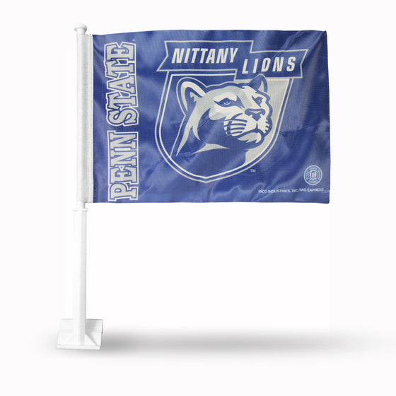 NCAA  Penn State Nittany Lions Standard Double Sided Car Flag -  16" x 19" - Strong Pole that Hooks Onto Car/Truck/Automobile