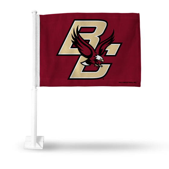 NCAA  Boston College Eagles Standard Double Sided Car Flag -  16" x 19" - Strong Pole that Hooks Onto Car/Truck/Automobile