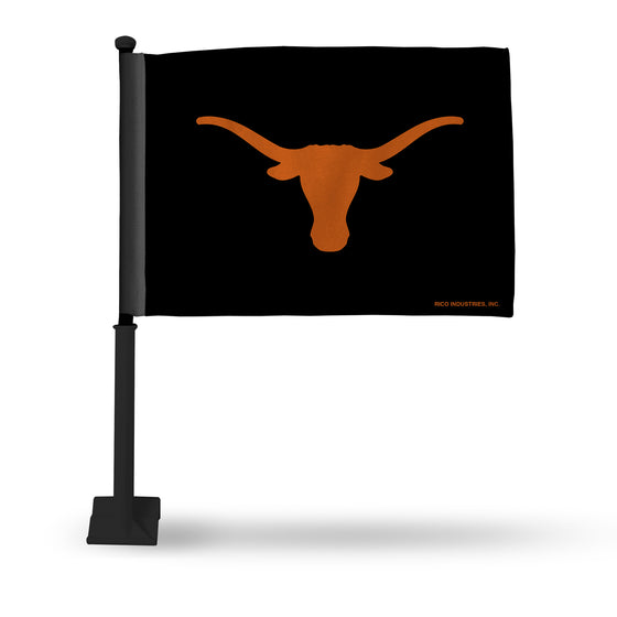 NCAA  Texas Longhorns Exclusive Double Sided Car Flag -  16" x 19" - Strong Pole that Hooks Onto Car/Truck/Automobile