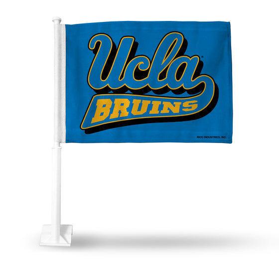NCAA  UCLA Bruins Standard Double Sided Car Flag -  16" x 19" - Strong Pole that Hooks Onto Car/Truck/Automobile