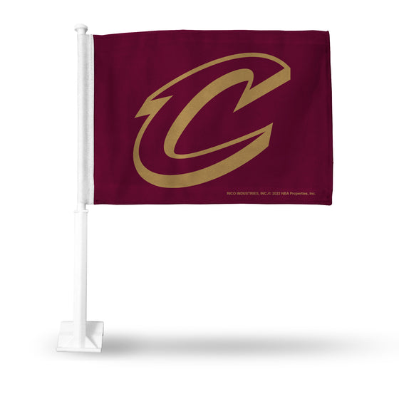NBA Basketball Cleveland Cavaliers Standard Double Sided Car Flag -  16" x 19" - Strong Pole that Hooks Onto Car/Truck/Automobile