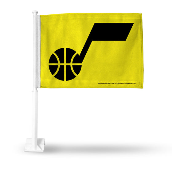 NBA Basketball Utah Jazz Standard Double Sided Car Flag -  16" x 19" - Strong Pole that Hooks Onto Car/Truck/Automobile