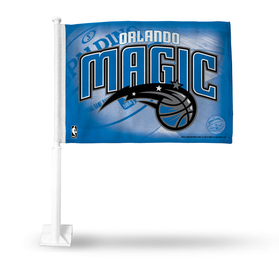 NBA Basketball Orlando Magic Standard Double Sided Car Flag -  16" x 19" - Strong Pole that Hooks Onto Car/Truck/Automobile