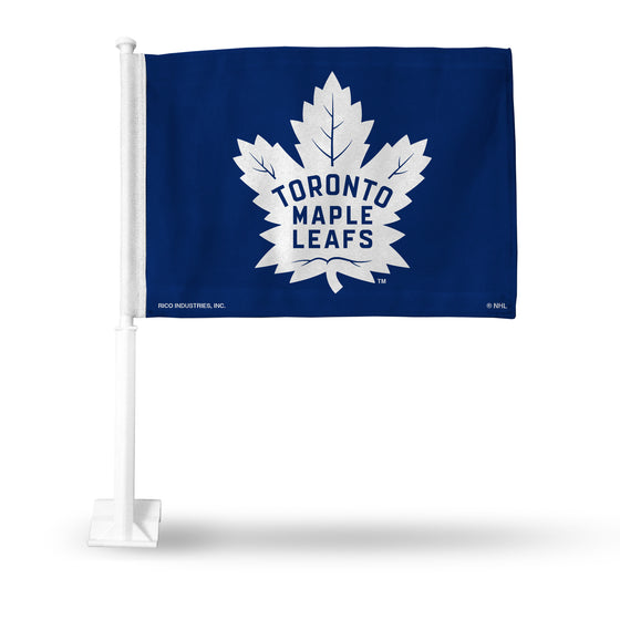 NHL Hockey Toronto Maple Leafs Standard Double Sided Car Flag -  16" x 19" - Strong Pole that Hooks Onto Car/Truck/Automobile