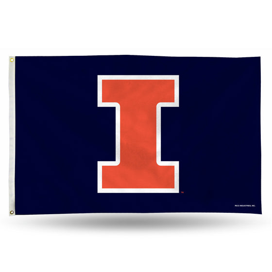 NCAA  Illinois Fighting Illini Standard 3' x 5' Banner Flag Single Sided - Indoor or Outdoor - Home Décor