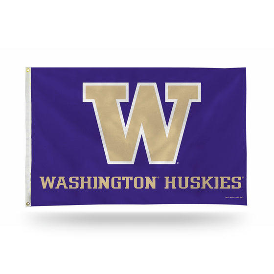NCAA  Washington Huskies Standard 3' x 5' Banner Flag Single Sided - Indoor or Outdoor - Home Décor