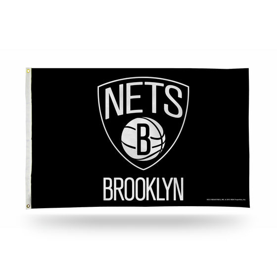 NBA Basketball Brooklyn Nets Standard 3' x 5' Banner Flag Single Sided - Indoor or Outdoor - Home Décor