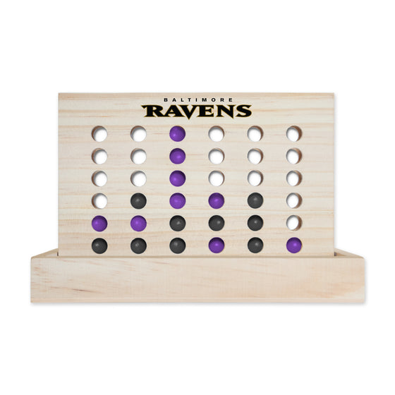 NFL Football Baltimore Ravens  Wooden 4 in a Row Board Game Line up 4 Game Travel Board Games for Kids and Adults