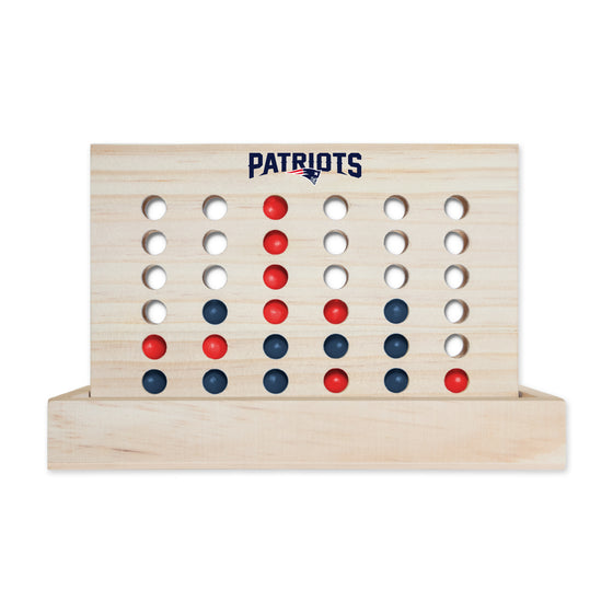 NFL Football New England Patriots  Wooden 4 in a Row Board Game Line up 4 Game Travel Board Games for Kids and Adults