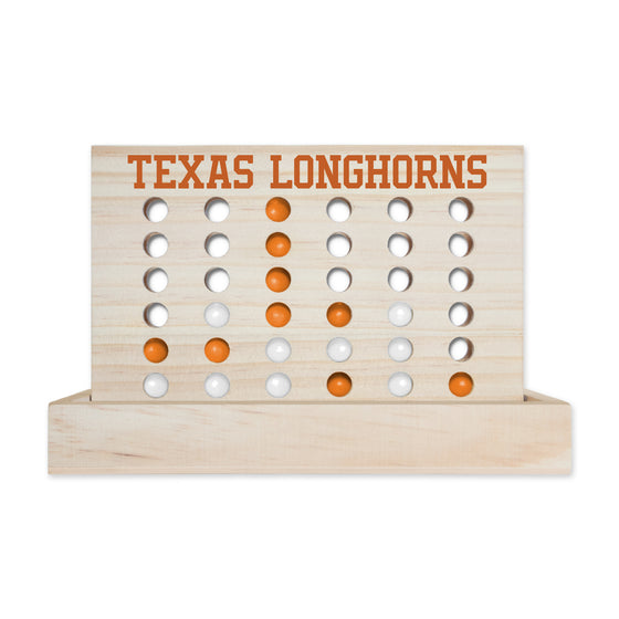 NCAA  Texas Longhorns  Wooden 4 in a Row Board Game Line up 4 Game Travel Board Games for Kids and Adults