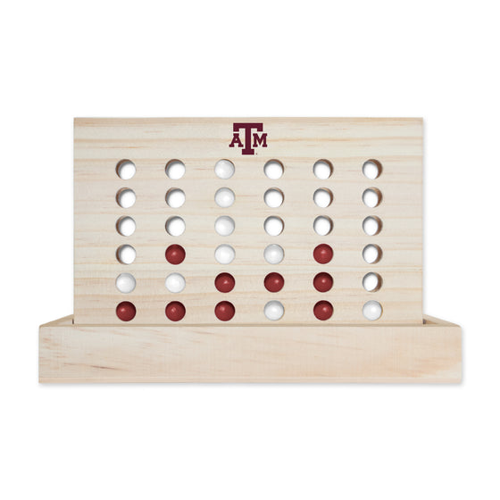 NCAA  Texas A&M Aggies  Wooden 4 in a Row Board Game Line up 4 Game Travel Board Games for Kids and Adults