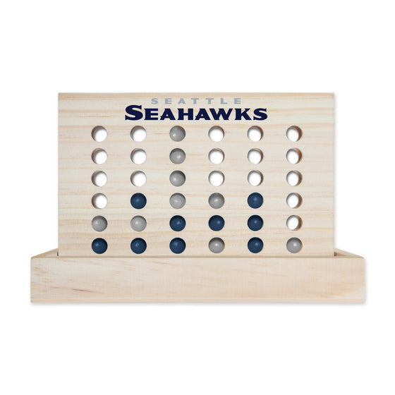 NFL Football Seattle Seahawks  Wooden 4 in a Row Board Game Line up 4 Game Travel Board Games for Kids and Adults