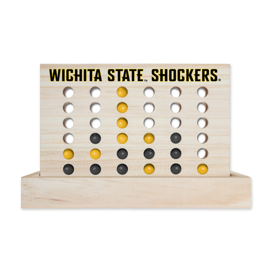 NCAA  Wichita State Shockers  Wooden 4 in a Row Board Game Line up 4 Game Travel Board Games for Kids and Adults