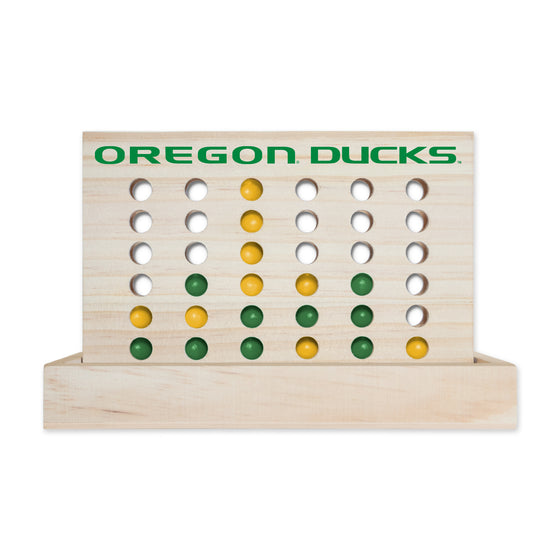 NCAA  Oregon Ducks  Wooden 4 in a Row Board Game Line up 4 Game Travel Board Games for Kids and Adults
