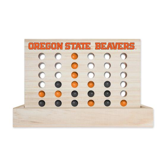 NCAA  Oregon State Beavers  Wooden 4 in a Row Board Game Line up 4 Game Travel Board Games for Kids and Adults