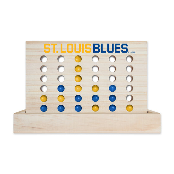 NHL Hockey St. Louis Blues  Wooden 4 in a Row Board Game Line up 4 Game Travel Board Games for Kids and Adults