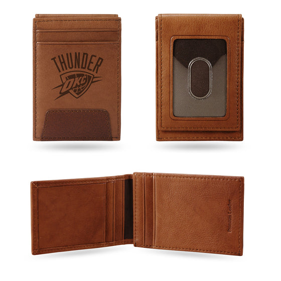 NBA Basketball Oklahoma City Thunder  Genuine Leather Front Pocket Wallet - Slim Wallet