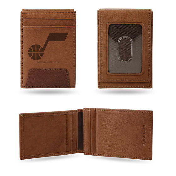 NBA Basketball Utah Jazz  Genuine Leather Front Pocket Wallet - Slim Wallet