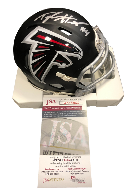 Atlanta Falcons Taylor Heinicke Signed Auto Speed Mini Helmet - JSA W COA - 757 Sports Collectibles