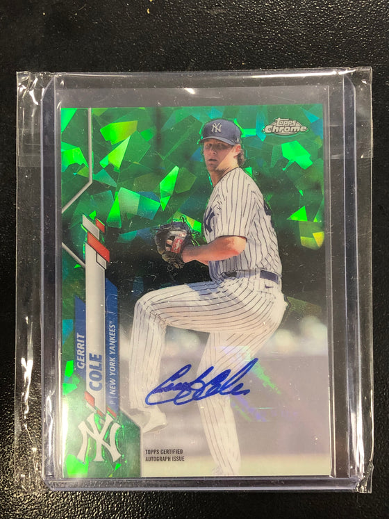 New York Yankees Gerrit Cole Topps Chrome Auto Green Variant 3/50 A-GC Signed Card - 757 Sports Collectibles