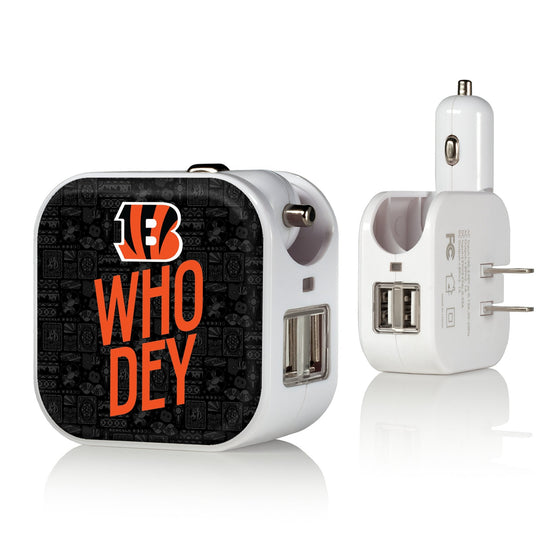 Cincinnati Bengals 2024 Illustrated Limited Edition 2 in 1 USB Charger-0