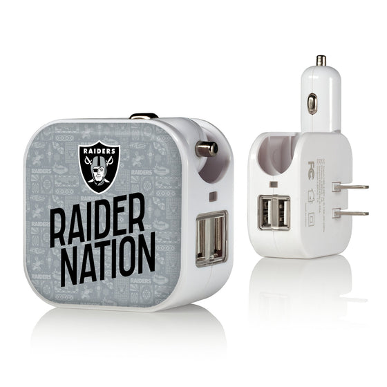 Las Vegas Raiders 2024 Illustrated Limited Edition 2 in 1 USB Charger-0