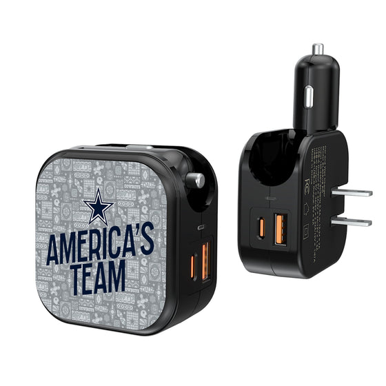 Dallas Cowboys 2024 Illustrated Limited Edition 2 in 1 USB A/C Charger-0