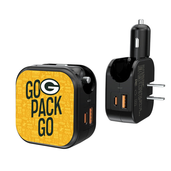 Green Bay Packers 2024 Illustrated Limited Edition 2 in 1 USB A/C Charger-0