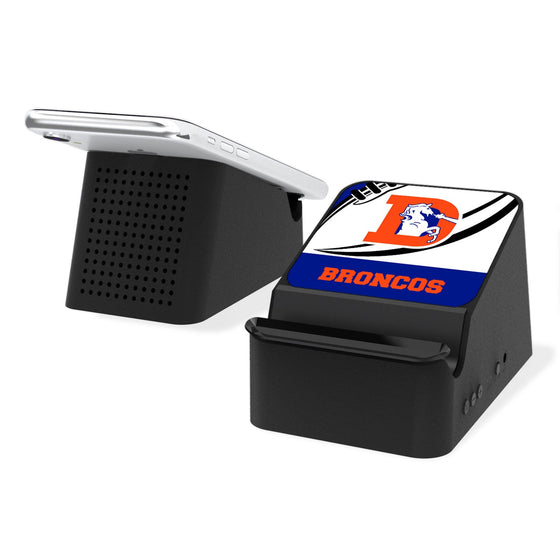 Denver Broncos 1993-1996 Historic Collection Passtime Wireless Charging Station and Bluetooth Speaker-0