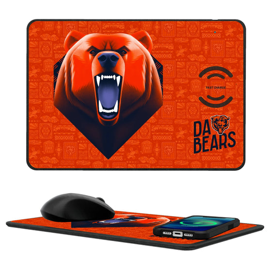 Chicago Bears 2024 Illustrated Limited Edition 15-Watt Wireless Charger and Mouse Pad-0
