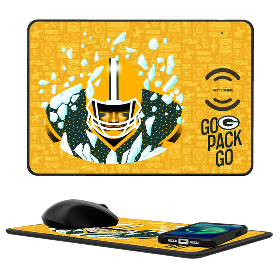 Green Bay Packers 2024 Illustrated Limited Edition 15-Watt Wireless Charger and Mouse Pad-0