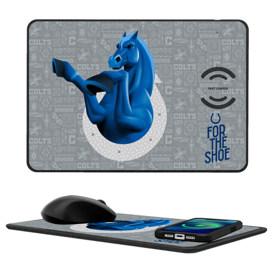 Indianapolis Colts 2024 Illustrated Limited Edition 15-Watt Wireless Charger and Mouse Pad-0
