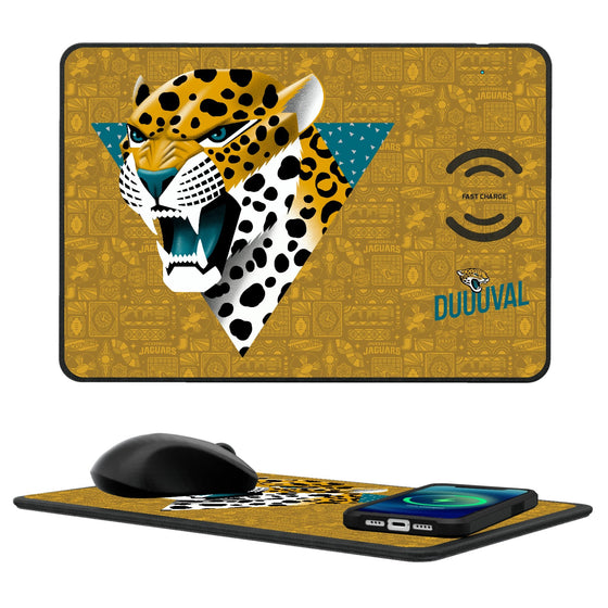Jacksonville Jaguars 2024 Illustrated Limited Edition 15-Watt Wireless Charger and Mouse Pad-0