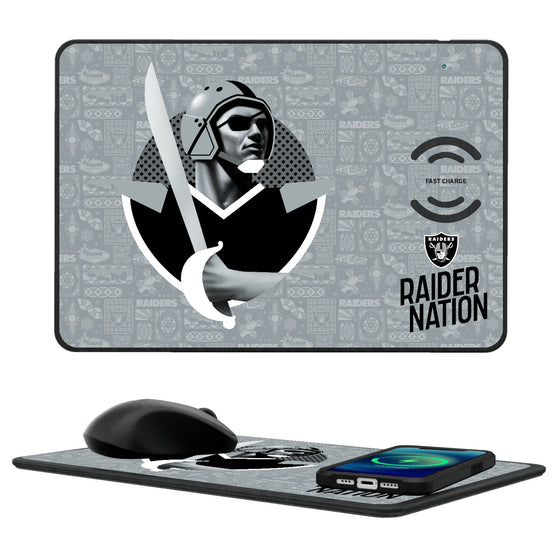 Las Vegas Raiders 2024 Illustrated Limited Edition 15-Watt Wireless Charger and Mouse Pad-0