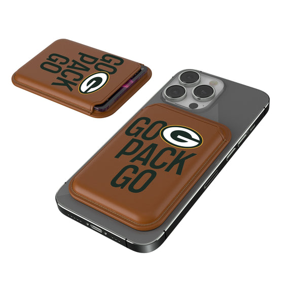 Green Bay Packers 2024 Illustrated Limited Edition Brown Magnetic Credit Card Wallet-0