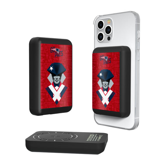 New England Patriots 2024 Illustrated Limited Edition Wireless Mag Power Bank-0