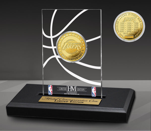 ファングッズ LAKERS 17-TIME GOLDCOIN ACRYLIC DESK TOP Los Angeles Lakers 17-Time Gold Coin Acrylic Desk Top– 757 Sports