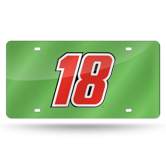 NASCAR Auto Racing Kyle Busch #18 12" x 6" Laser Cut Tag For Car/Truck/SUV - Automobile Décor