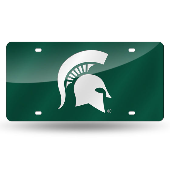 NCAA  Michigan State Spartans Green 12" x 6" Laser Cut Tag For Car/Truck/SUV - Automobile Décor