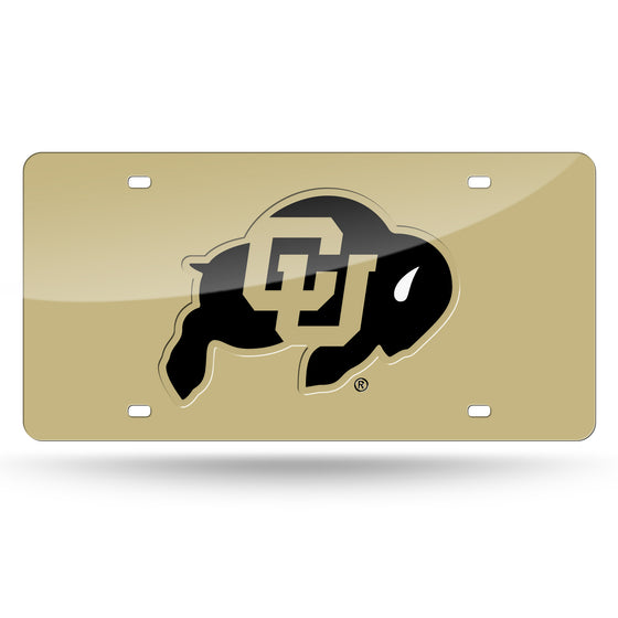 NCAA  Colorado Buffaloes Gold 12" x 6" Laser Cut Tag For Car/Truck/SUV - Automobile Décor