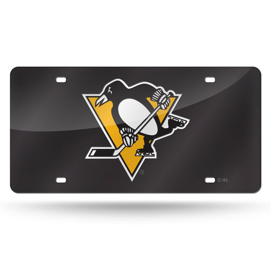 NHL Hockey Pittsburgh Penguins  12" x 6" Laser Cut Tag For Car/Truck/SUV - Automobile Décor