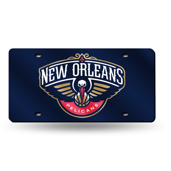NBA Basketball New Orleans Pelicans NAVY 12" x 6" Laser Cut Tag For Car/Truck/SUV - Automobile Décor
