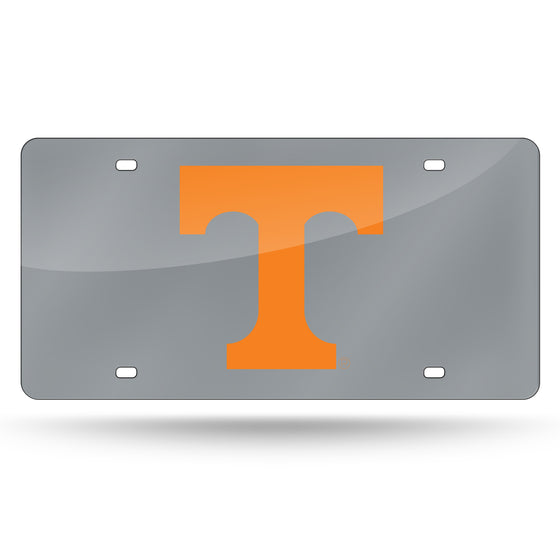 NCAA  Tennessee Volunteers Silver 12" x 6" Silver Laser Cut Tag For Car/Truck/SUV - Automobile Décor