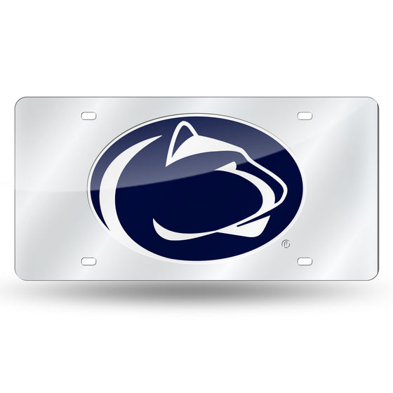 NCAA  Penn State Nittany Lions Silver 12" x 6" Silver Laser Cut Tag For Car/Truck/SUV - Automobile Décor