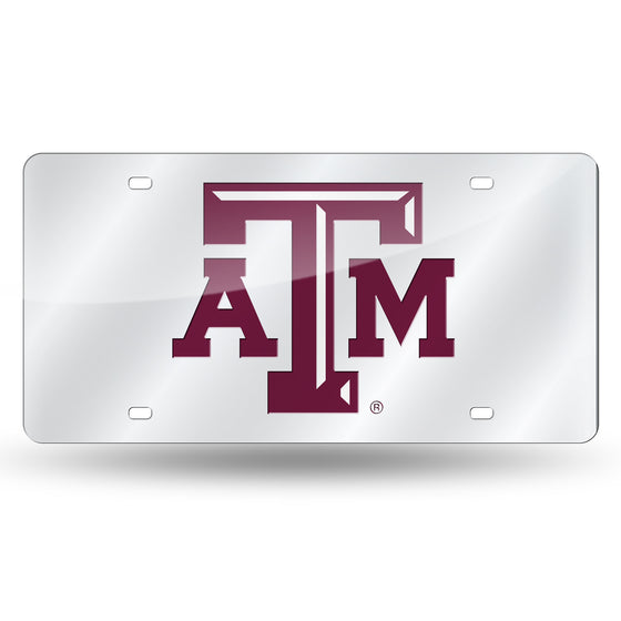 NCAA  Texas A&M Aggies  12" x 6" Silver Laser Cut Tag For Car/Truck/SUV - Automobile Décor