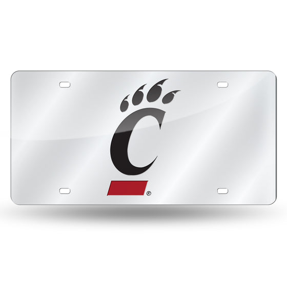 NCAA  Cincinnati Bearcats  12" x 6" Silver Laser Cut Tag For Car/Truck/SUV - Automobile Décor